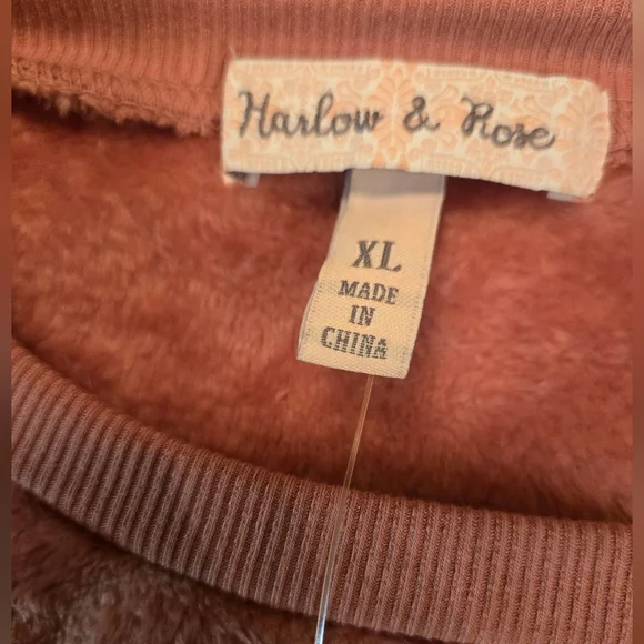 NEW Harlow & Rose Pink Chevron Print Long Sleeve Sweater XL - Picture 7 of 8